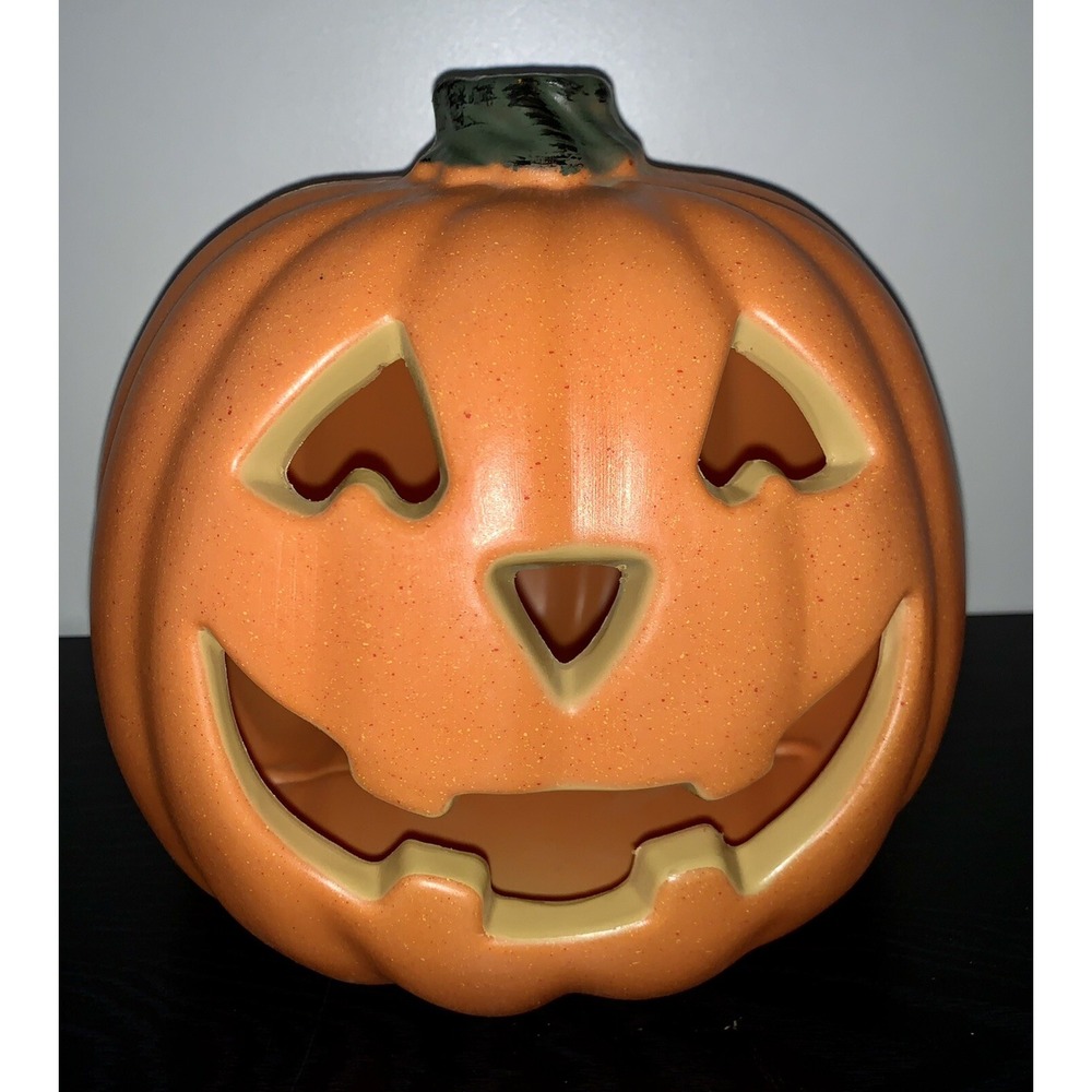 vintage pumpkin blow mold light up battery operated 7.75" tall - Picture 4 of 9